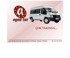 ayantur.com.tr: Ayan Tur Ltd. Şti. Web Sitemiz Hazırlanmaktadır | Maacar.com |
Bu alanda yayınlanacak olan web sitesi, Maacar web işleri tarafından hazırlanmaktadır.