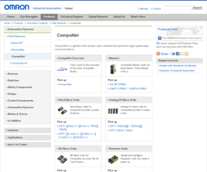 componet.info: CompoNet | OMRON Industrial Automation
CompoNet is a global multi-vendor open network that achieves high-speed data communications. 