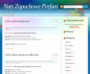 nutyzapachowe.com: Nuty Zapachowe Perfum - Wody Toaletowe - Wody kolońskie
Poznaj nuty zapachowe markowych perfum znanych firm jak: Armani, Azzaro, Chanel, Gucci, Calvin Klein, Dolce & Gabbana...Wody toaletowe dla panów, perfumy dla pań, perfumy unisex.