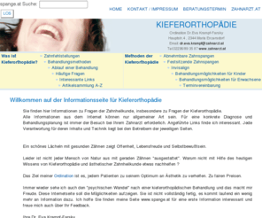 spange.at: Kieferorthopädie: Informationsseite über das Thema KFO
Die Informationsseite www.spange.at über das Thema Kieferorthopädie wird betrieben von der Zahnarzt-Ordination Dr. Eva Krampf-Farsky, Maria Enzersdorf, Österreich, Wien, Niederösterreich, Mödling, Liesing, Perchtoldsdorf, Maria Enzersdorf