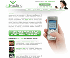 advexting.com: Advexting - Innovative Advertising Solution
Advexting is an innovative advertising firm, specializing in marketing solutions utilizing text messaging.