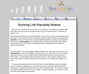 text-linkads.com: Text-LinkAds - Evolving Link Popularity Science
link popularity