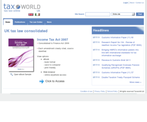 taxworld.co.uk: Taxworld UK - Legislation Acts Tax Law
UK tax law legislation consolidated online. Download consolidated