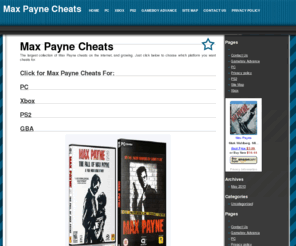 maxpaynecheats.net: Max Payne Cheats | Max Payne Cheats
Max Payne cheats for PC, GBA, PS2 and Xbox. Well organized database of cheats for the Max Payne games.