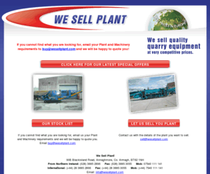 youbuyplant.com: Quarry plant and machinery Northern Ireland - We Sell Plant
We sell second user quarry plant and machinery from manufacturers such as Terex Pegson, Terex Finlay, Terex Powerscreen, Fintec, McCloskey and many others. All machines are of high quality and sold at very competitive prices.