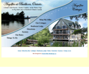 angelfire1.com: Angelfire Cottages at Buckhorn on Big Bald Lake in the Kawarthas
cottage resort,housekeeping cottages,family vacation resort,family holidays,
fishing holidays,outdoor sports,hiking area,water sports vacations,canoeing holiday,boating holidays,