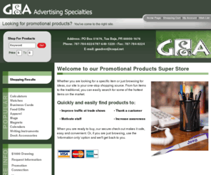 gaadvertising.com: G & A Advertising Specialties
Promotional products, advertising specialties and business gifts. Shop our mall of products that can be imprinted with your company name & logo! Enter to win our drawing!