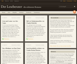 leseberater.de: Der Leseberater - Buchtipps Buchempfehlungen Buchtipp Buchempfehlung
Buchtipps und Buchempfehlungen - Hier stellen Buchhändler und Autoren ihre liebsten Bücher vor.