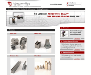 tubebendingconcepts.com: Tube Bending Specialized in High-Speed Rotary Drawn Bending - Tube Bending Concepts, Inc.
All essential tube bending products, machine suppliers, custom mandrel selector, Dura Link® and more tube bending products such as bend dies, clamp dies, pressure dies, wiper dies, mandrels, jaw sets, coatings, other tooling, wrinkle tool set and linkages. View our complete line up of tube bending products at Tube Bending Concepts, Inc.