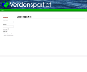 verdenspartiet.org: Verdenspartiet
Prinsippfast og langsiktig politikk for stadig bedre livskvalitet, i en smartere og bærekraftig fremtid.