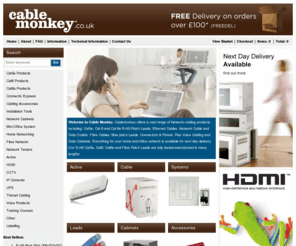 cablemonkey.co.uk: RJ45, Cat5e, Cat6, Cat6a, Data Cabinets, Fibre cabling, Network supplies
Cablemonkey offers a vast ranges of data networking products including Cat 6 Cabling, Fibre Optic Cabling, Network Cabinets and Cat5e Cabling  We stock large amounts of all size RJ45 cables. All of which you are available to purchase on line with next day delivery on all items in stock.