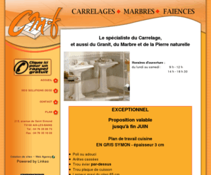 carrelage-marbrerie-cmf-73.com: C.M.F  CARRELAGES MARBRES FAIENCES, Carrelage - Aix Les Bains - Annecy - Chambery - Rumilly: marbrerie, pierre naturelle, marbrier, faience
C.M.F  CARRELAGES MARBRES FAIENCES - Carrelage, marbrerie, Aix Les Bains, Annecy: pierre naturelle, marbrier, faience, Chambery, Rumilly