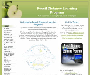 fossildistancelearningprogram.org: Fossil Distance Learning Program - Home
Welcome to Fossil Distance Learning Program! Our mission: "Building a community of empowered learners through personalized education."  We offer comprehensive education through a hybrid online learning program.  Our goal is to provide a rigorous and person