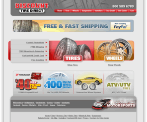 discounttires.net: Home - Discount Tire Direct
Discount Tire Direct offers Free Shipping on name brand tires such as Goodyear, Michelin, Nitto, Falken, Yokohama, & Kumho.  Find low prices, large inventory and great customer service  even find custom alloy wheels / rims for your car & truck in hot new chrome styles.