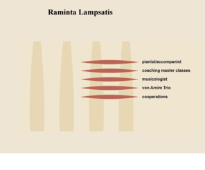 lampsatis.com: Raminta Lampsatis
Official website of Prof. Raminta Lampsatis, pianist/accompanist and musicologist offering master classes for singers in France, Germany, Great Britain, Italy, Lithuania and Russia. Expert writer of books and articles about Lithuanian composers.