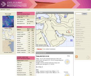 met.gov.kw: Kuwait Meteorological Center
Kuwait Meteorological Center provides access to weather forecasts, severe weather warnings, observations, marine and high seas forecasts and climate information.