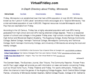 virtualfridley.com: Fridley, Minnesota
In-Depth Directory about Fridley, Minnesota