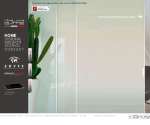 italiangate.com: Italian Gate - Home Page
Entering a store, visiting an exhibition, reading a book, making a purchase, surfing the net...Our lives and our experiences are undeniably tied to BRANDS. Every brand has its own personality that is made up of an image, space, colour and emotion. Our Company is composed of graphic designers, architects, stylists, creative consultants  and marketing planners, who realize projects that are based on a in-depth examination of each client's brand. We do not only find creative solutions for all aspects in which a brand might express itself, but also new strategic areas and new ways to communicate its identity.