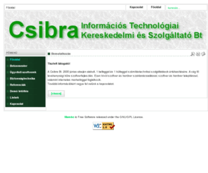 csibra.info: Bemutatkozás
A Csibra Bt. honlapja