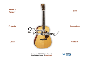 twopenney.com: Welcome to our Web Site -
    Two Penney Productions, LLC.
    -
    2penney.com
Liz and Dan Penney of 2 Penney  Productions are the creators and writers of musical and dramatic works. 