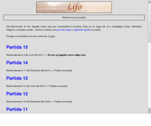 lifogame.com: Lifo, Juego de rol online
Lifo, juego de rol online gratuito