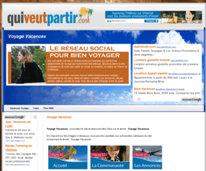 quiveutpartir.fr: Partir vacances voyages : bon plan séjour pour partir au soleil club croisière circuit
Partir vacances séjour : bon plan voyage pour partir au soleil circuit croisière club. Voyager au meilleur prix, moins cher. Voyages degriffe discount.