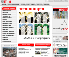 stadt-memmingen.info: Stadt Memmingen: Home
Offizielle Internetseite der Stadt Memmingen: Aktuelles, Freizeitgestaltung, Kultur, Tourismus, Verwaltung und Wirtschaft in und um Memmingen
