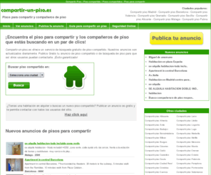 compartir-un-piso.es: Compartir piso - Piso para compartir. Publica tu anuncio gratis.
Miles de anuncios de piso para compartir y compañeros de piso. Busca y encuentra tu piso en un par de clics!