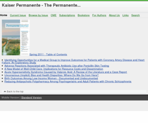 permanentejournal.com: The Permanente Journal
The Permanente Journal