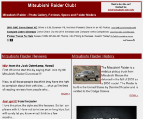 mitsubishi-raider.info: Mitsubishi Raider Photo Gallery, Reviews, Specs and Raider Models
The interesting information about Mitsubishi Raider - photos, specs and reviews
