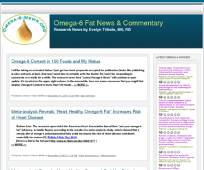 omega6news.org: Omega-6 Fat Research News & Commentary
Omega-6 Fat Research news and commentary on the impact of omega-6/omega-3 fats in the diet.  Brief summaries and links to full text studies or abstracts.