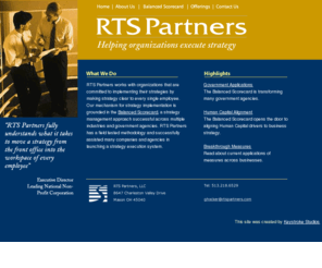 rtspartners.com: RTS Partners - Welcome
Helping organizations execute strategy; grounded in the Balanced Scorecard.