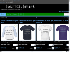 ai-ti-shirt.de: /ai/ /ti:/ shirt
Coole Shirts mit lustigen Sprchen rund um die IT