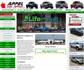 newlagrangelincolnmercury.com: Appel Ford Mercury Home Page
Appel Ford Mercury, a full service New and Used Car Ford Dealer in Brenham, Texas