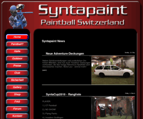 syntapaint.ch: Paintball Schweiz Grellingen, Syntapaint Basel
Paintball Grellingen Schweiz Paintballhalle. Syntapaint bietet alles was es zum Paintballspielen braucht: Riesen Halle mit Adventure Feld und Reball Feld, grosser Paintball-Shop, toller Club, nette Leute, sowie super Events für Anfänger, Fortgeschrittene und Cracks. Besuchen Sie uns im Paintball Indoor Filed Center in Grellingen BL