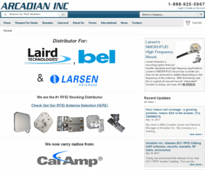 arcsls.com: Home - Arcadian Inc.
Wholesale B2B dealer/distributor for CalAmp, Laird Technologies, Pulse Larsen, Polyphaser, FiBox, Ram Mounts & Bel Fuse / Stewart Connector.