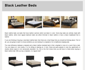 blackleatherbeds.com: Black Leather Beds | Black Leather Bed
Before you buy a black leather bed for your bedroom, check out this great variety of styles, sizes, and prices of black leather beds.