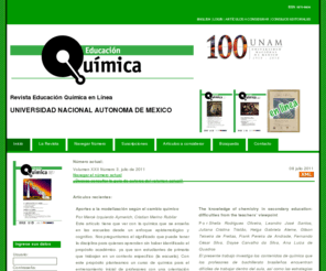 educacionquimica.info: Revista Educación Química en Línea
Pagina principal de la revista Educacion Quimica de la Facultad de Quimica de la UNAM