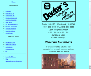 deetersrestaurant.com: DEETER'S
Banquets, European and American Cuisine