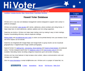 hivoter.net: HiVoter.com Hawaii Voter Database
Your guide to voter files.