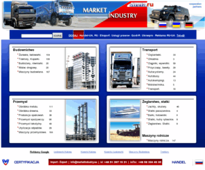 marketindustry.pl: Kupię. Eksport. Maszyny budowlane, rolnicze, przemysłowe. Jachty
 Kupię. Maszyny budowlane, przemysłowe. Sprzedam, eksport. Jachty. Maszyny rolnicze. Eksport do Rosji, Ukrainy