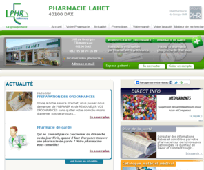 pharmacie-dax.com: Accueil | PHARMACIE LAHET - DAX
Votre pharmacien est le professionnel de sante qui constitue le dernier maillon de la chaine du medicament, garantissant le malade contre une mauvaise utilisation des specialites prescrites.