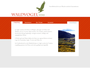 waldvogelvins.ch: [Waldvogel Weine] Empfang
E.Waldvogel und Söhne kellern die Ernt aus eigenen Reben an bester Lage der Gemeinden Aigle, Yvorne und Ollon ein.