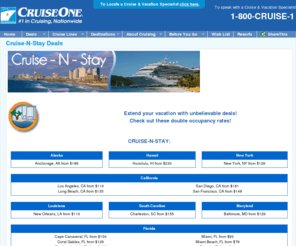 cruise-n-stay.com: Cruise-N-Stay Deals
Call 1-800-Cruise-1 to speak with the 600 cruise specialists of CruiseOne offer cruise specials, ship reviews and personal service.