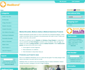 medicaltrackandtrace.com: Medical Bracelet, Allergy Bracelet, Medical Alert Jewelry  - Mediband
Medical Wristbands and Bracelets provide peace of mind. Mediband caters for conditions such as Diabetes and Epilepsy, Drug Allergies to medications such as penicillin and Food Allergies to products such as peanuts, dairy and eggs. View the entire Mediband Medical Wristband product range including medical id bracelets and medical alert jewlery.