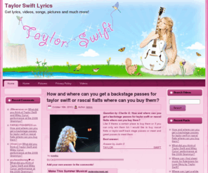 taylorswift-lyrics.com: Taylor Swift Lyrics
Taylor Swift Lyrics has lyrics to all of taylor swifts songs! Also check out her latest videos, pictures, and much more!
