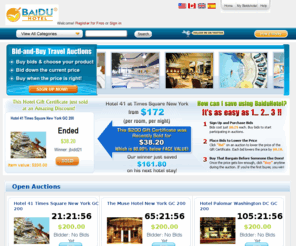 baiduhotel.com: BaiduHotel | Unique Travel Auctions & Hotel Rate Search
Check into Baidu Hotel for the best deals and rates on your next hotel stay. Save money and enjoy discounts with BaiduHotel bid-and-buy travel auctions!