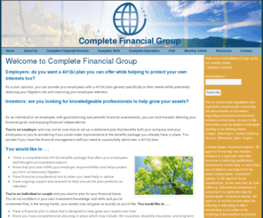 completefinancialgroup.com: » Home | Complete Financial Group
Complete Financial Group provides financial services and consulting for individuals and businesses.  We are located in the Portland Metropolitan Area.