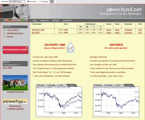 powerfonds.net: Advisory One - Antares - Finanzdienstleister Pensionsvorsorgeprodukte
Aktienfonds - Antares & Advisory One - Vermögensverwaltung Aktien