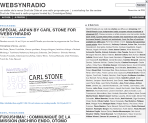 synradio.fr: webSYNradio
un atelier de la revue Droit de Cités et une radio proposée par Dominique Balaÿ